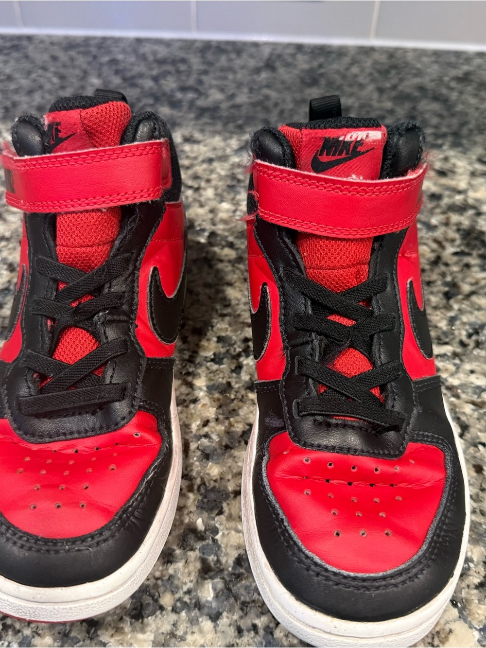 Nike Kids Red and Black High-Top Sneakers